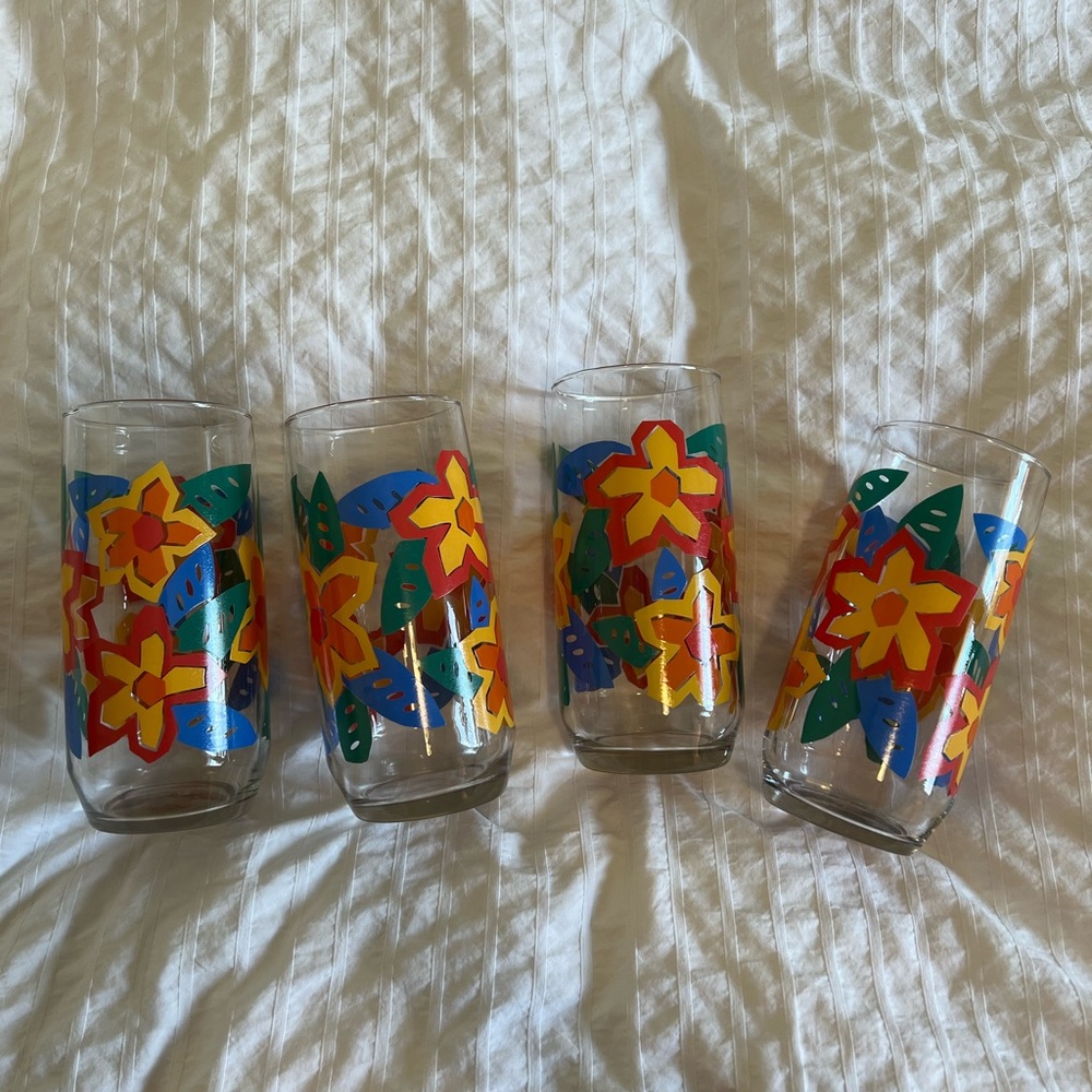 Libbey vintage tropical glasses- SET OF 4